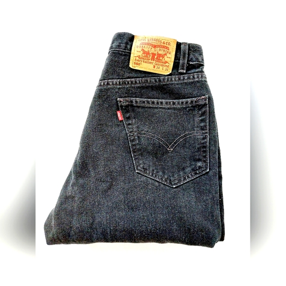 Vintage Black Denim Levi 550‎ Jeans 34x34 Relaxed Fit Slight Taper Leg y2k